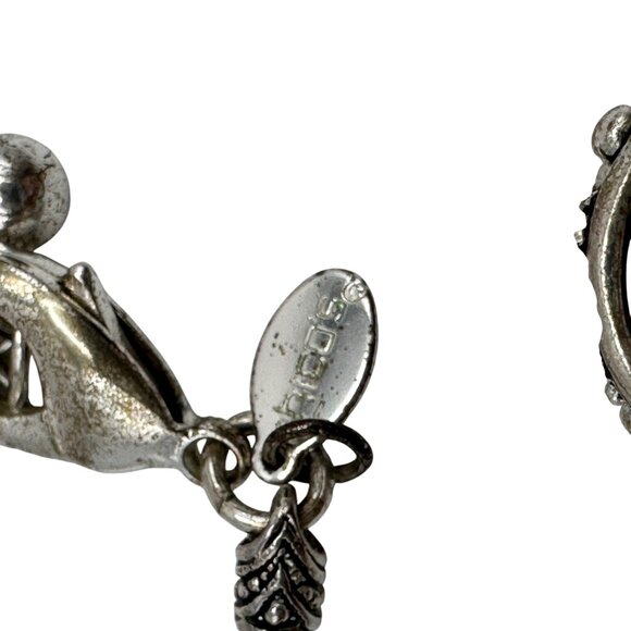 Chico's Necklace Jewlery Statement 23" Adjustable Silver Tone Clear Multilayered - Picture 5 of 7